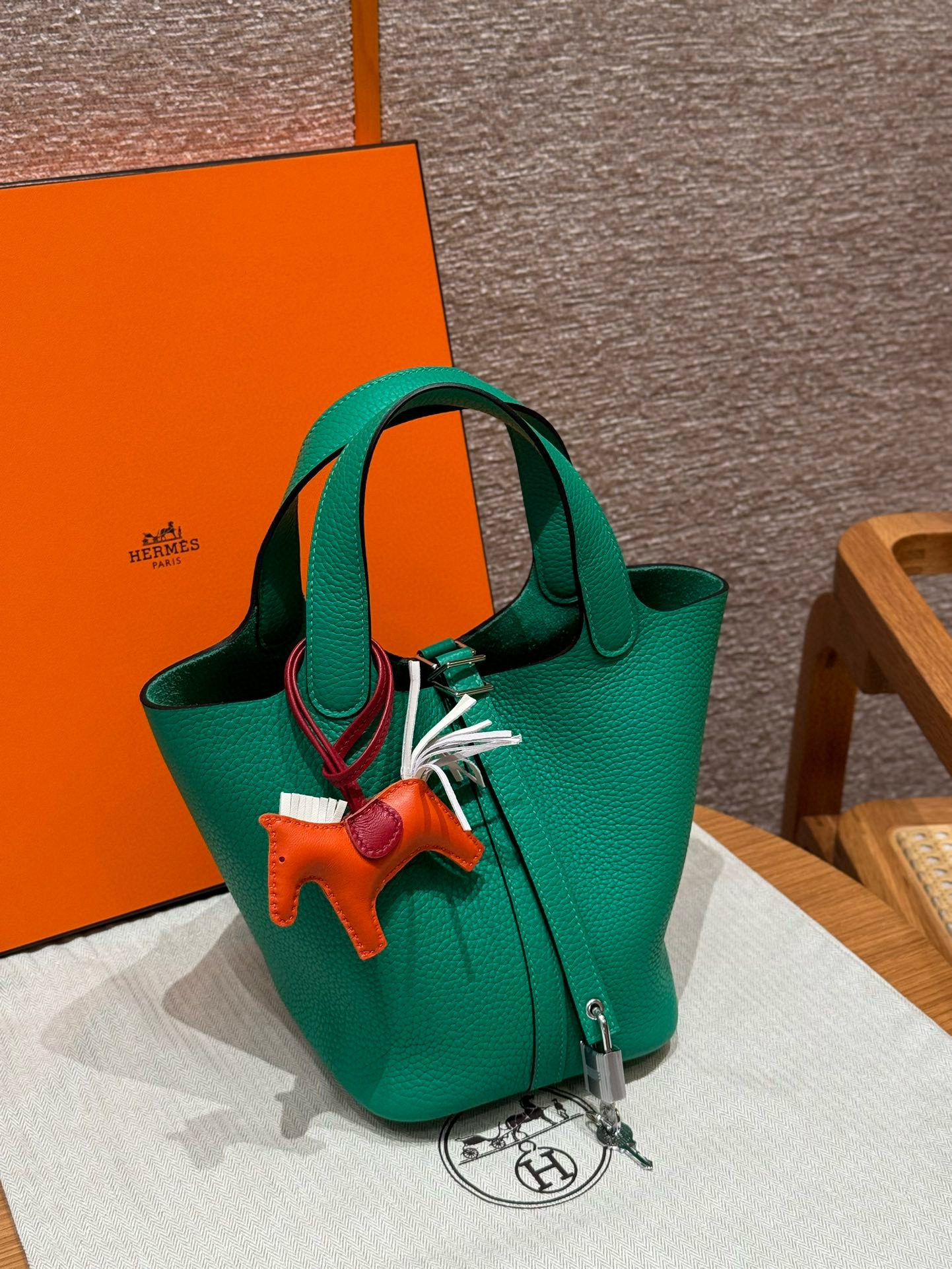 에르메스 Hermes Picotin lock 18cm clemence U4 Vert vertigo/silver