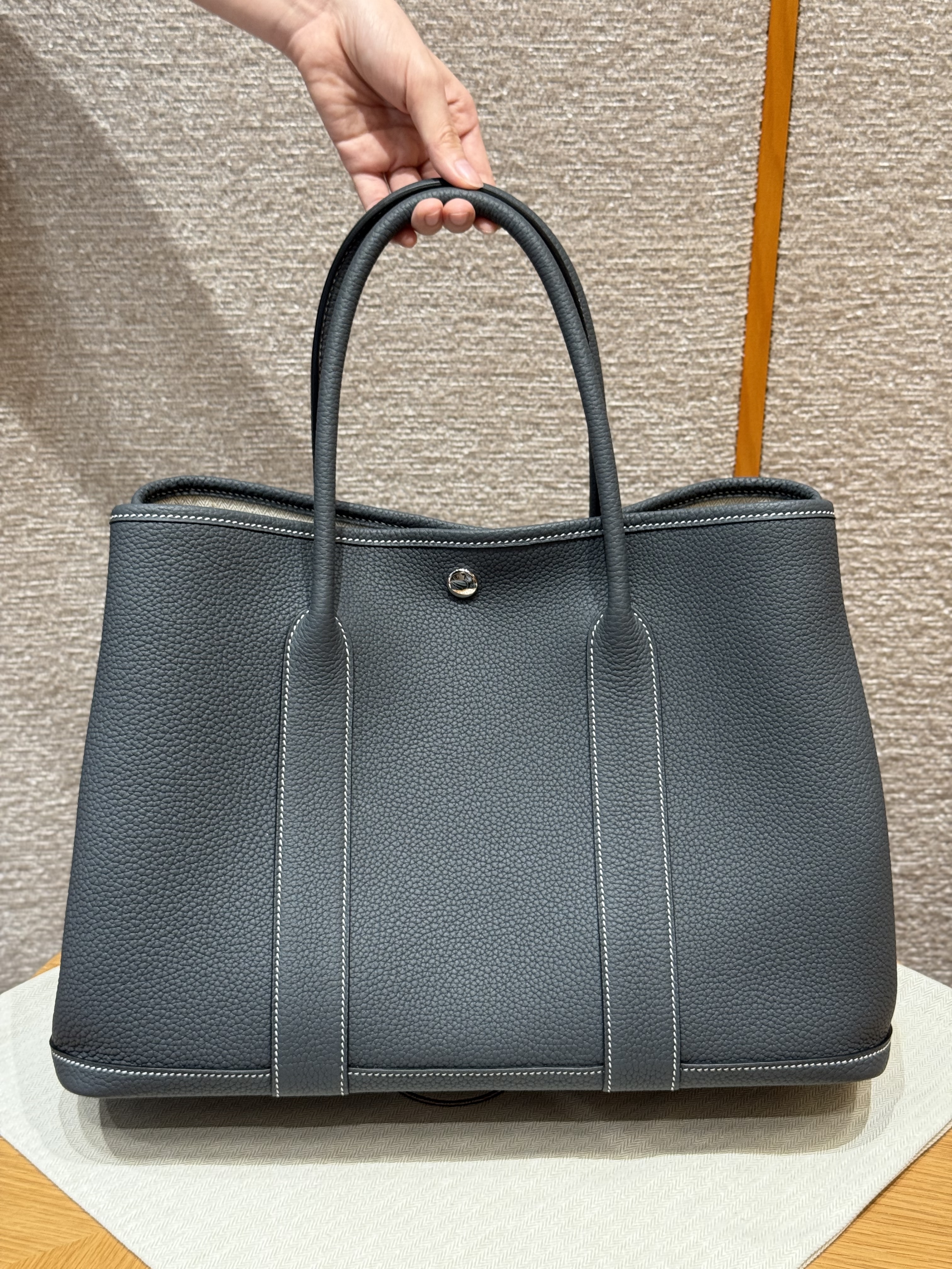 에르메스 Hermes Garden party 36cm Nedonga 85 Ardoise/silver