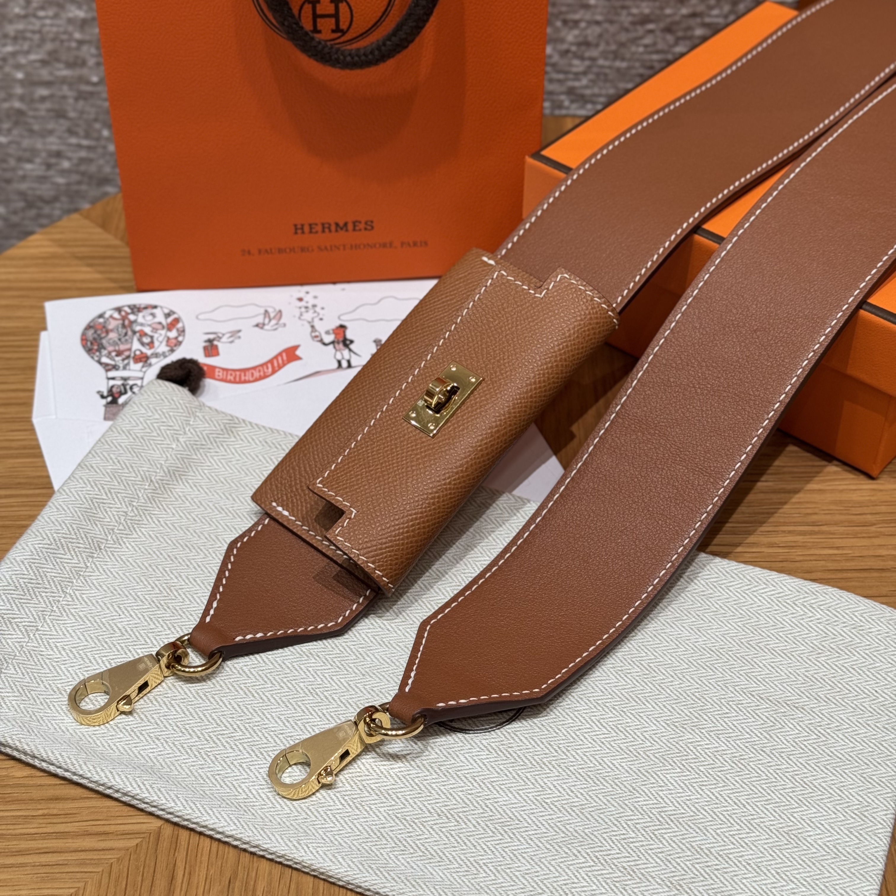 에르메스 Hermes Kelly Pocket strap Epsom and Swift 37 Gold/gold