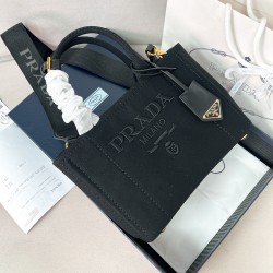 프라다 Prada 1BG464 스몰 코튼 캔버스 핸드백 26cm