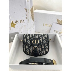 디올 Dior Small Bobby Bag Oblique Jacquard Blue 18cm
