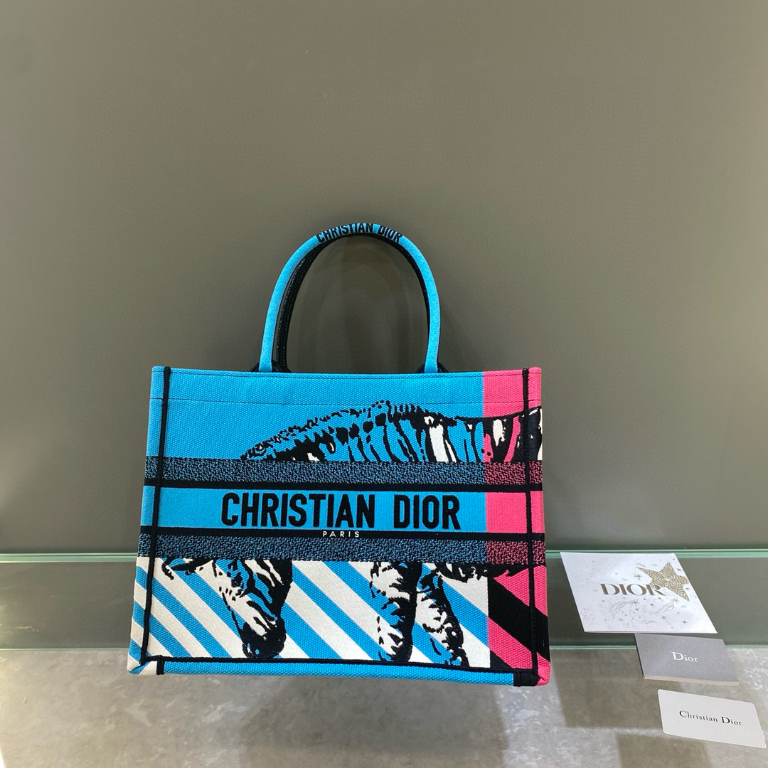 디올 Dior Medium Dior Book Tote D-Jungle Pop 36.5cm