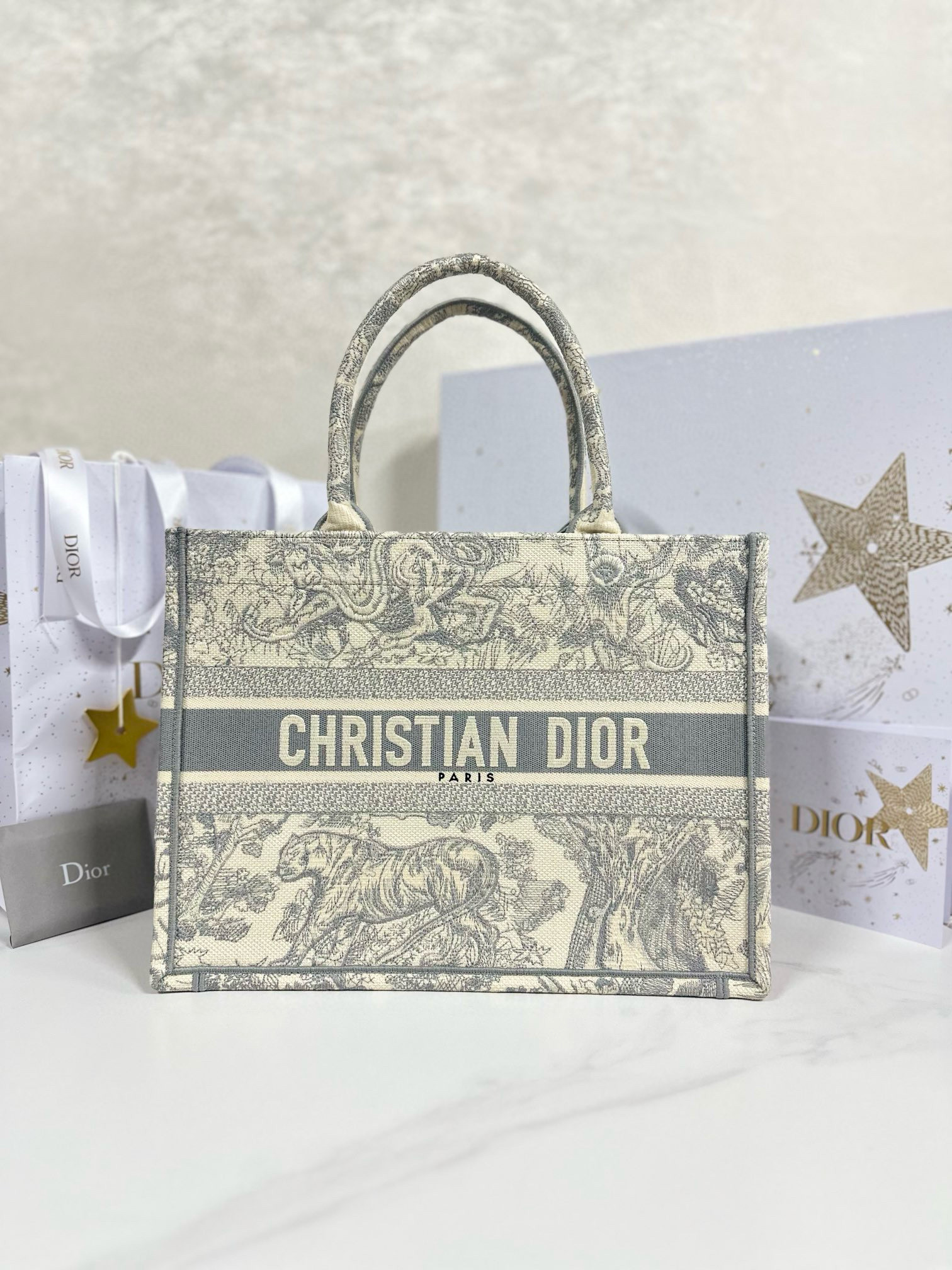 디올 Dior Medium Dior Book Tote Grey Reverse 36.5cm