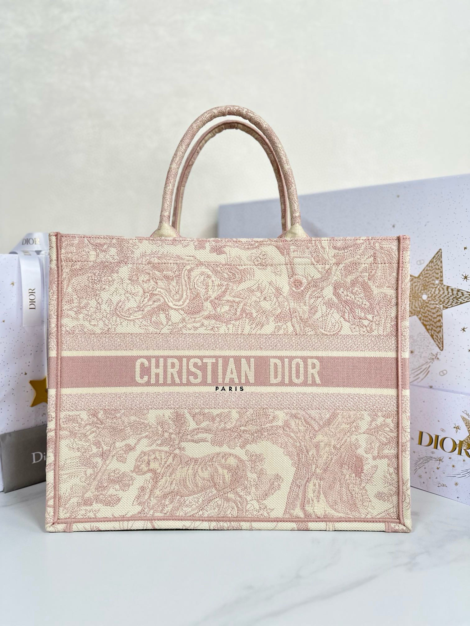 디올 Dior Large Dior Book Tote Pink Reverse 41.5cm