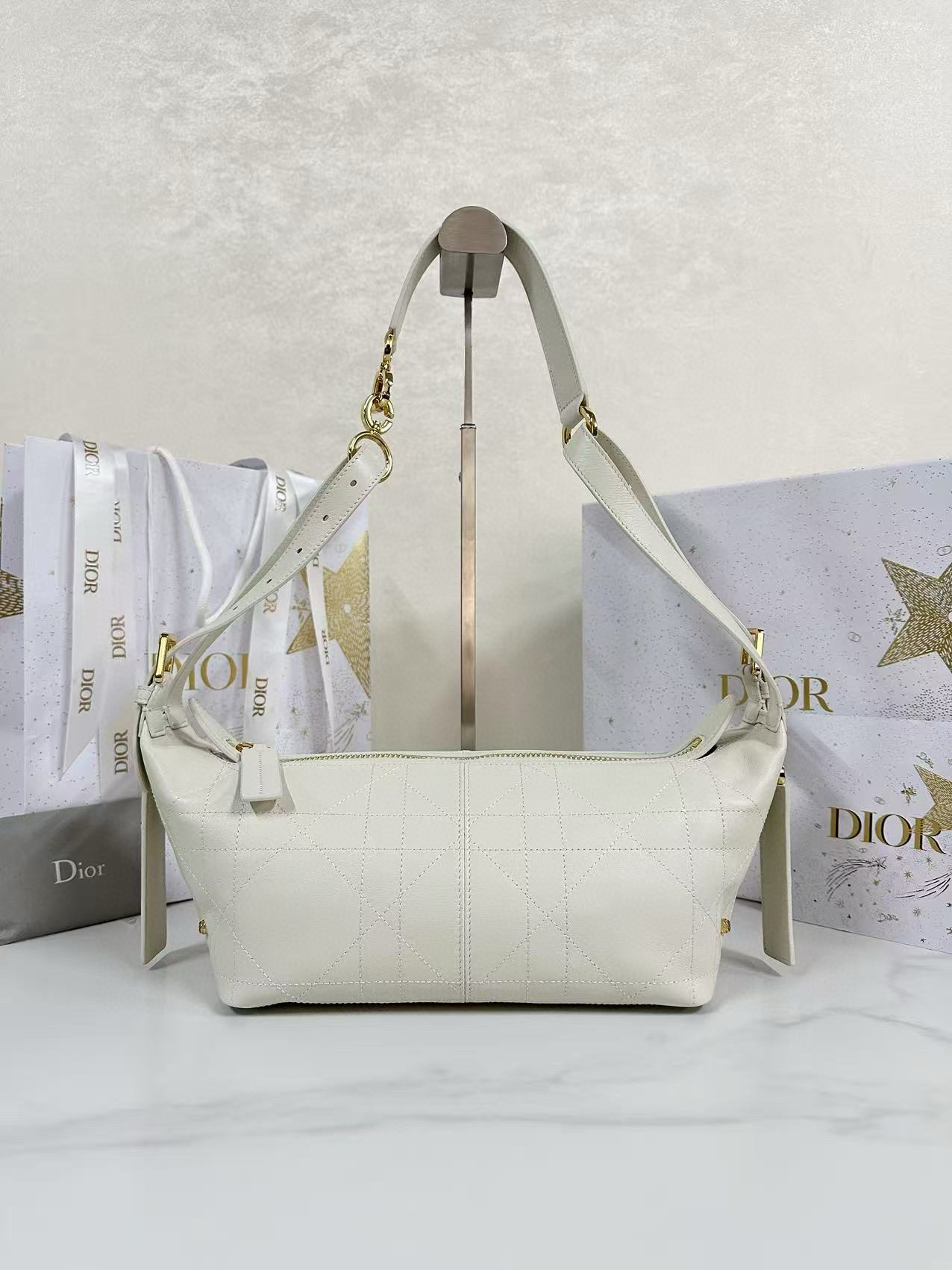 디올 Dior Small D-Journey Bag White 25.5cm