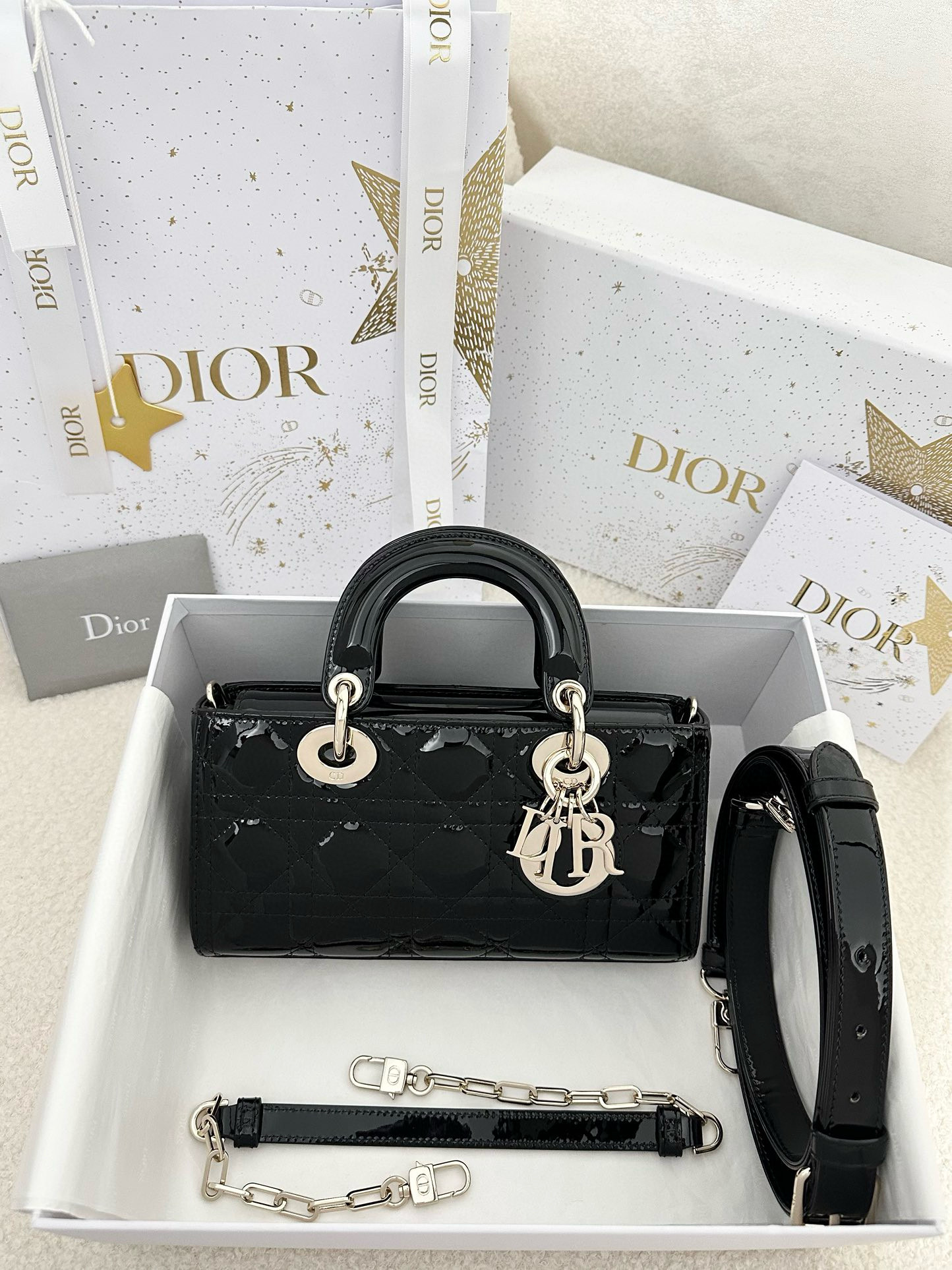 디올 Dior Small Lady D-Joy Bag Black 22cm