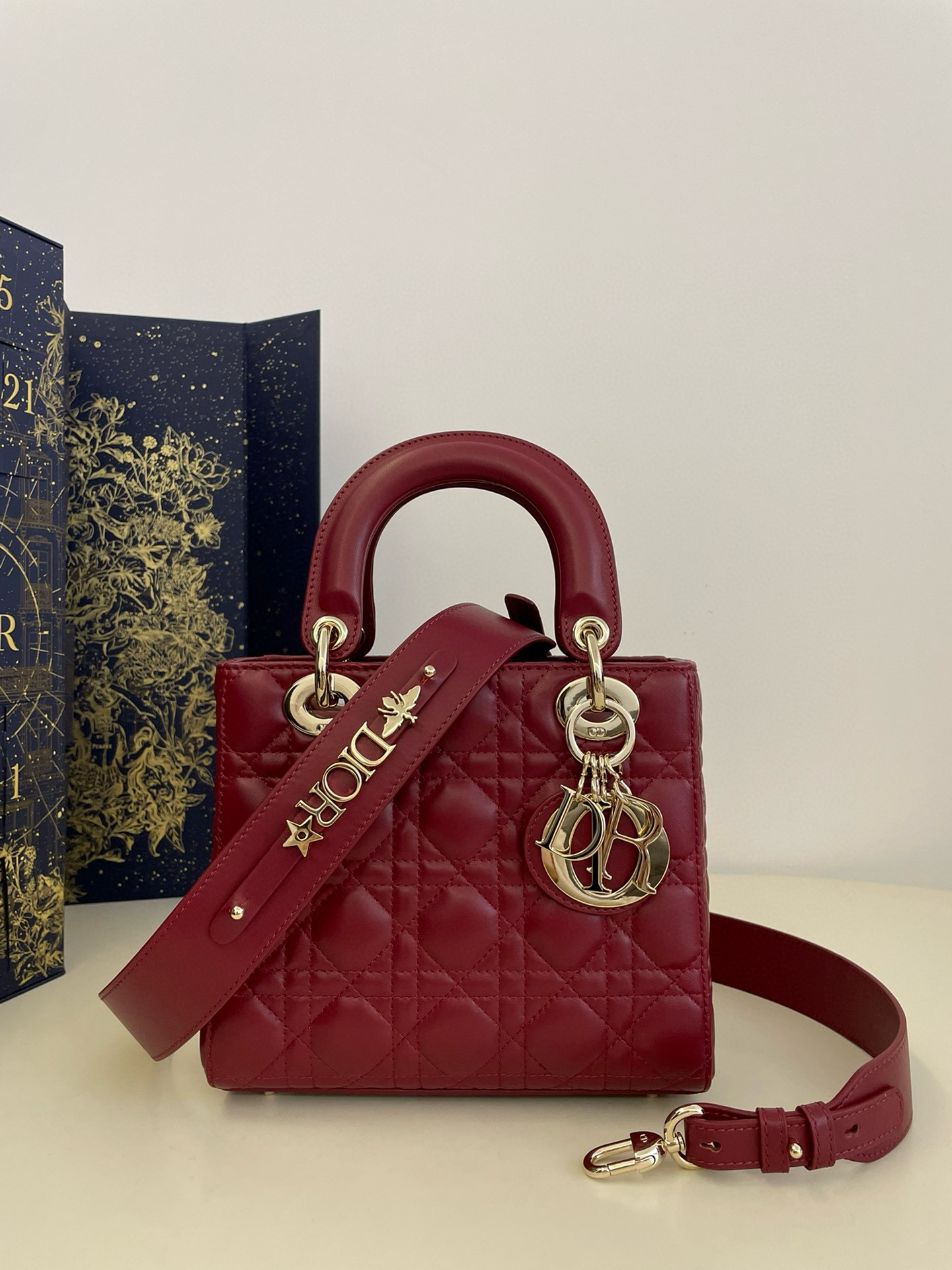 디올 Dior Small Lady Dior My ABCDior Bag Red 20cm