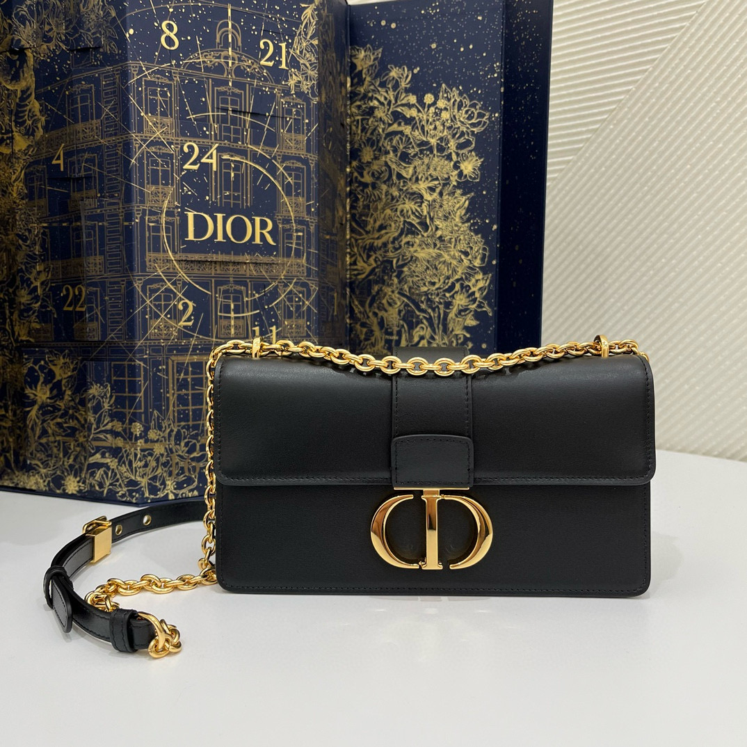 디올 Dior 30 Montaigne East-West Bag with Chain Black 21.5cm