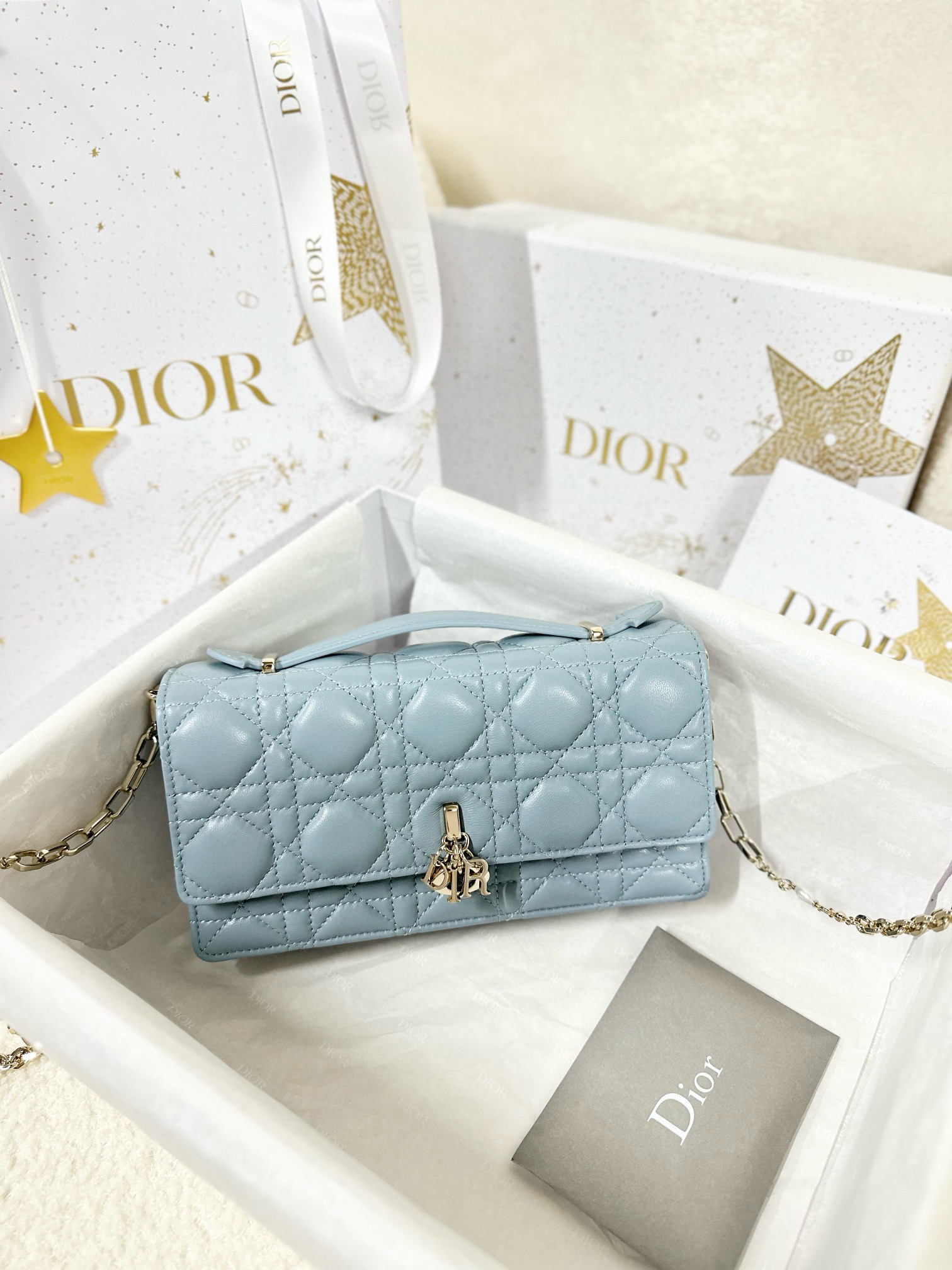 디올 Dior My Dior Mini Bag Pale Blue 21cm