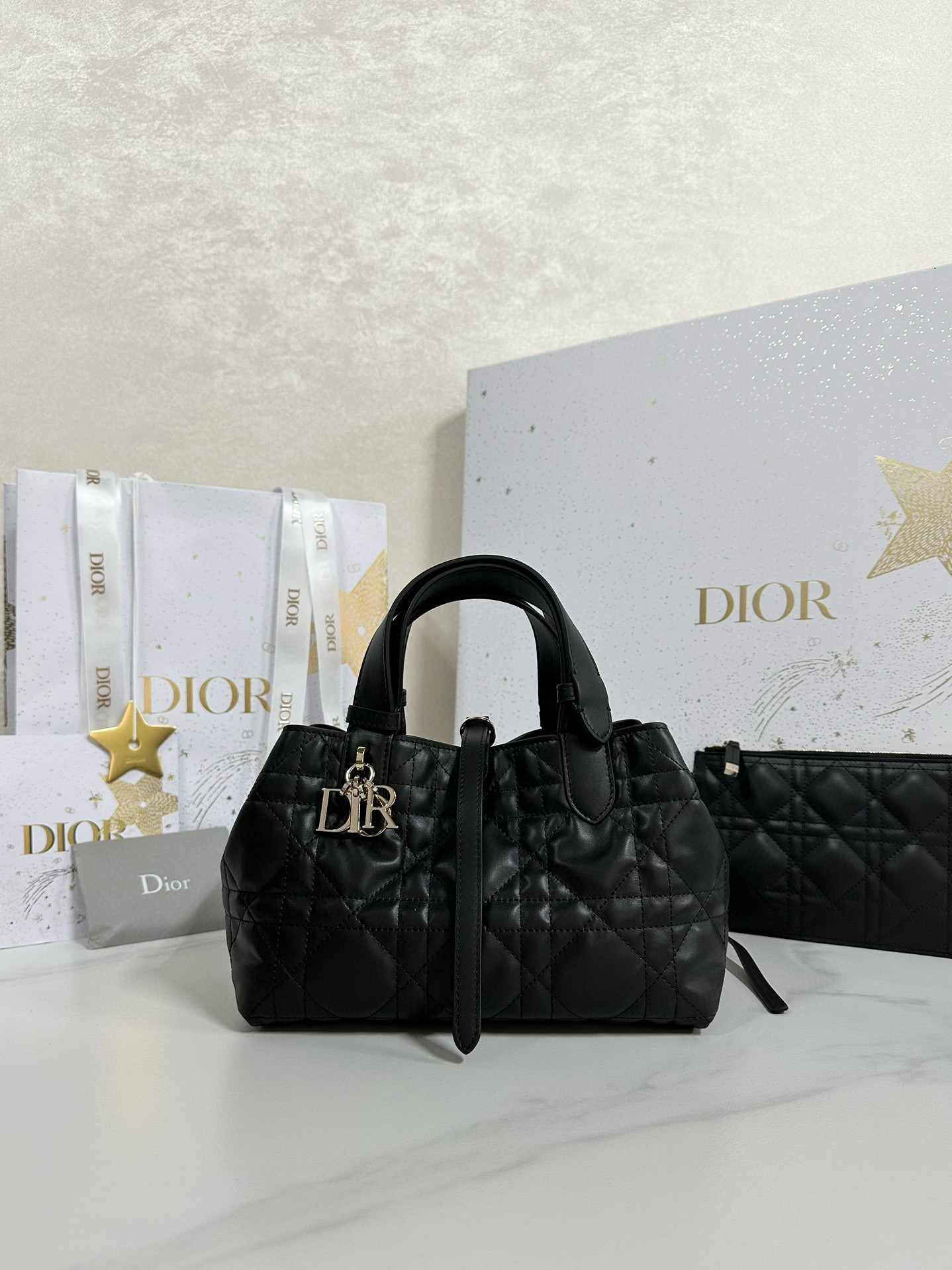디올 Dior Small Dior Toujours Bag Black 23cm