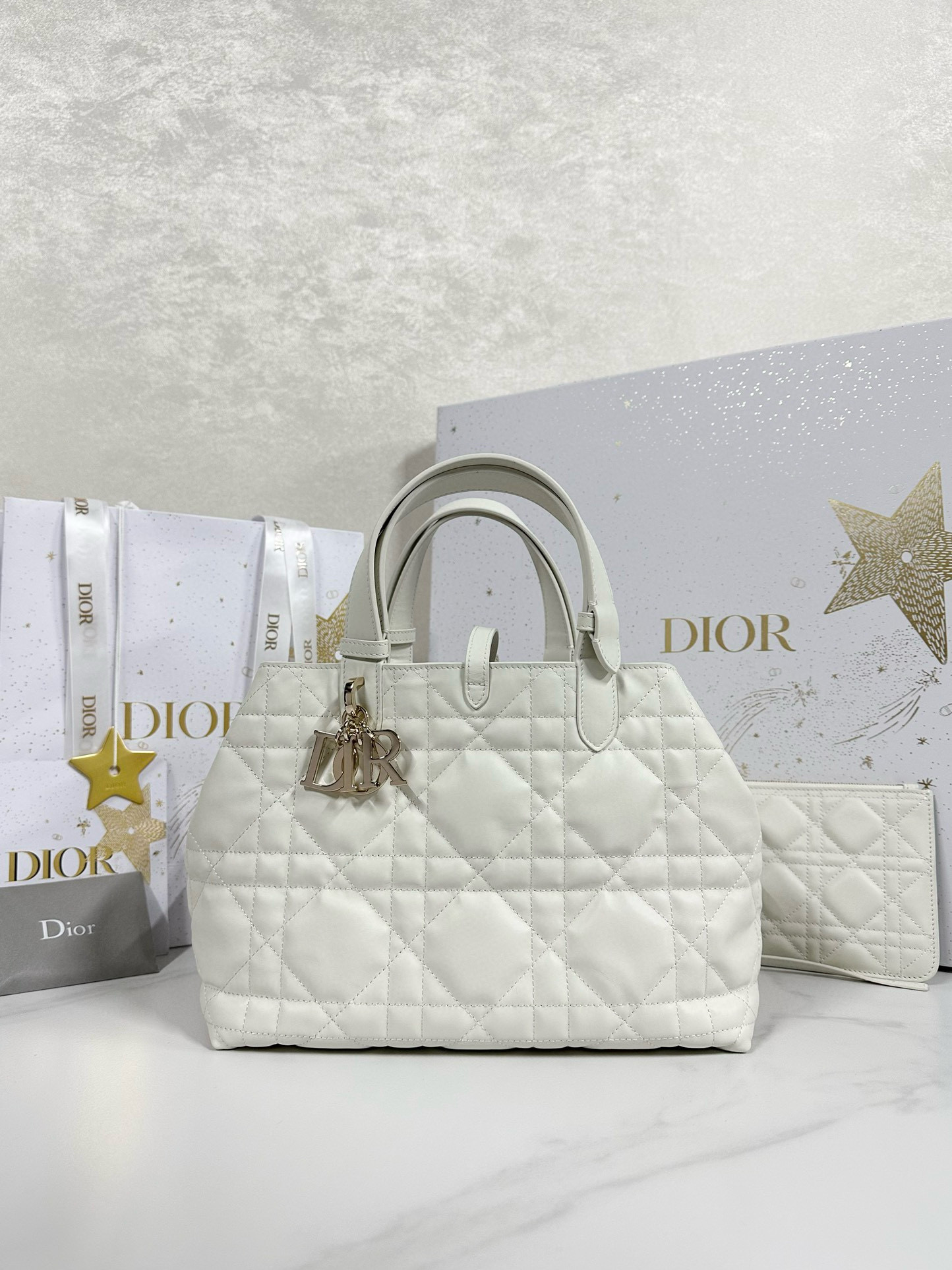 디올 Dior Medium Dior Toujours Bag White 28.5cm