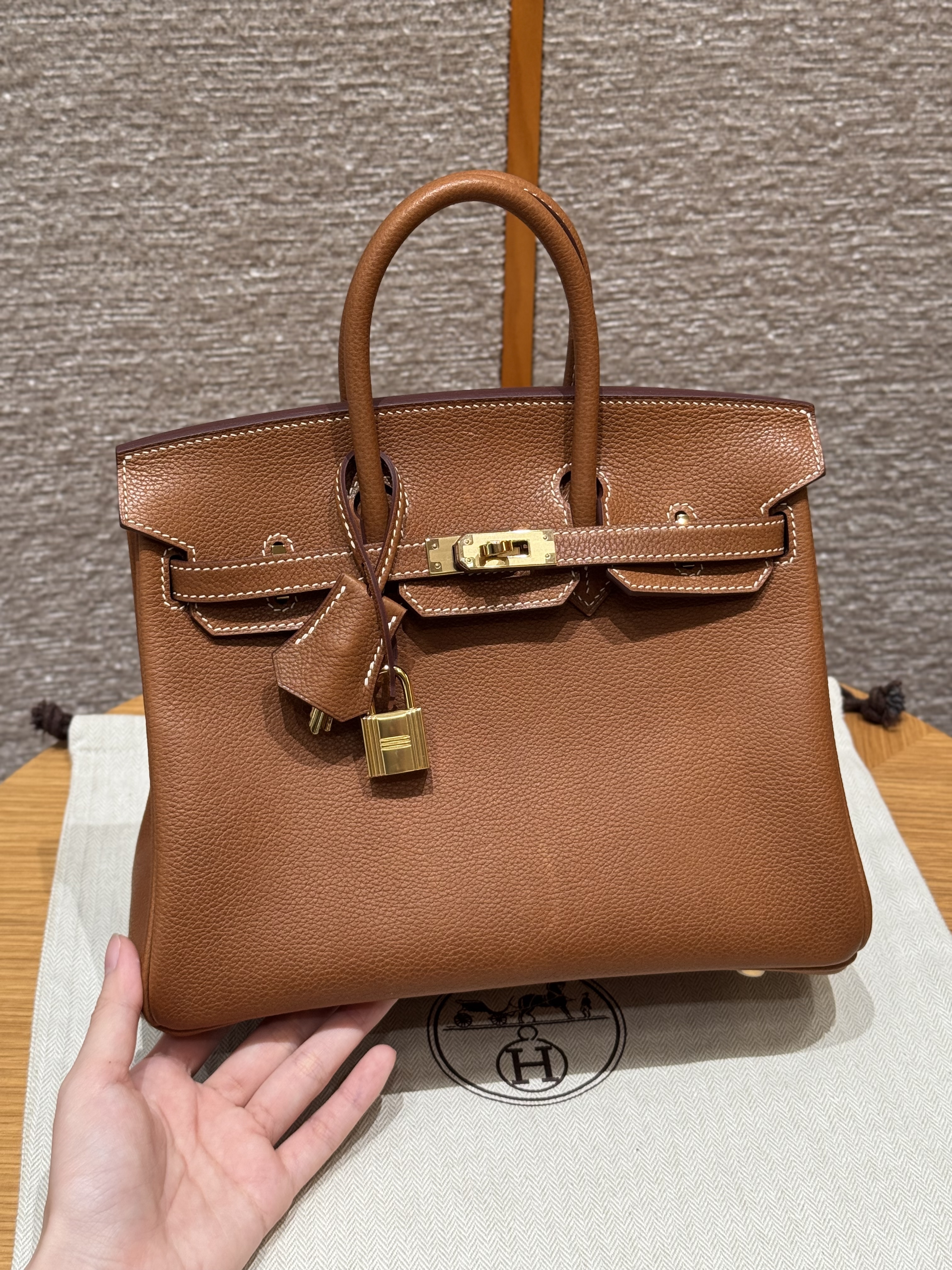 에르메스 Hermes Birkin 25cm Barenia 37 Gold/gold