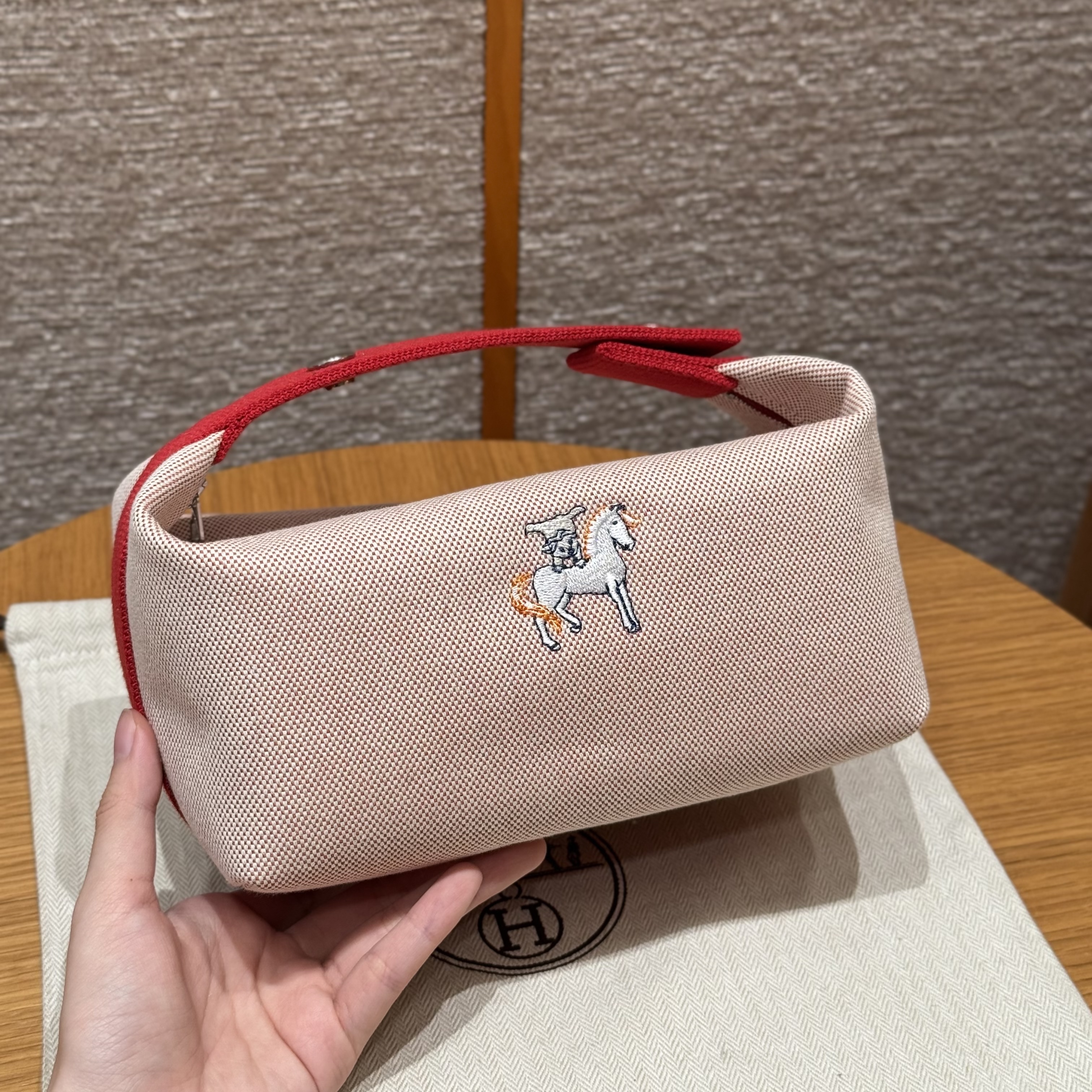 에르메스 Hermes Bride-a-Brac 21cm all- cotton Terracotta/silver