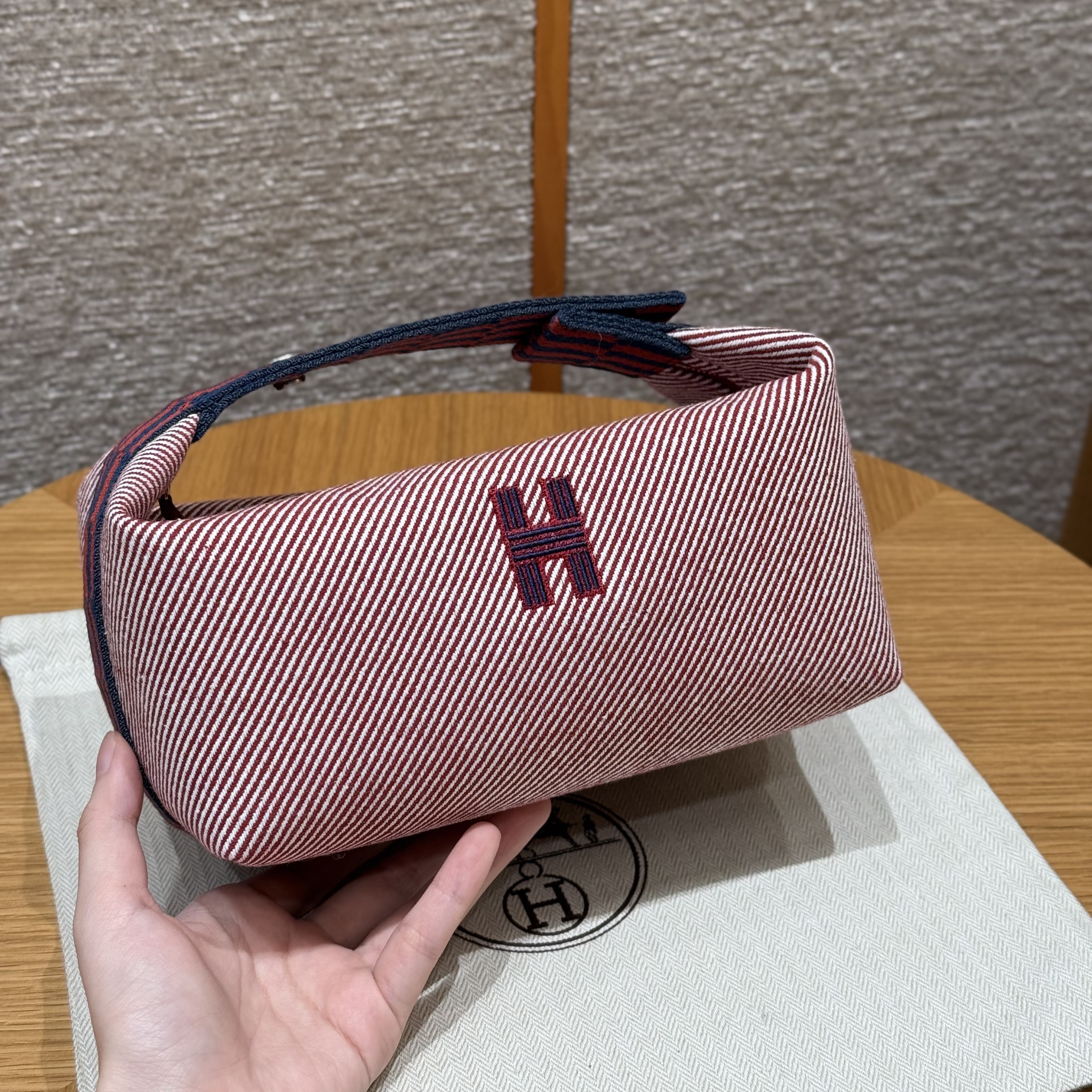 에르메스 Hermes Bride-a-Brac 21cm all- cotton Tomette/silver