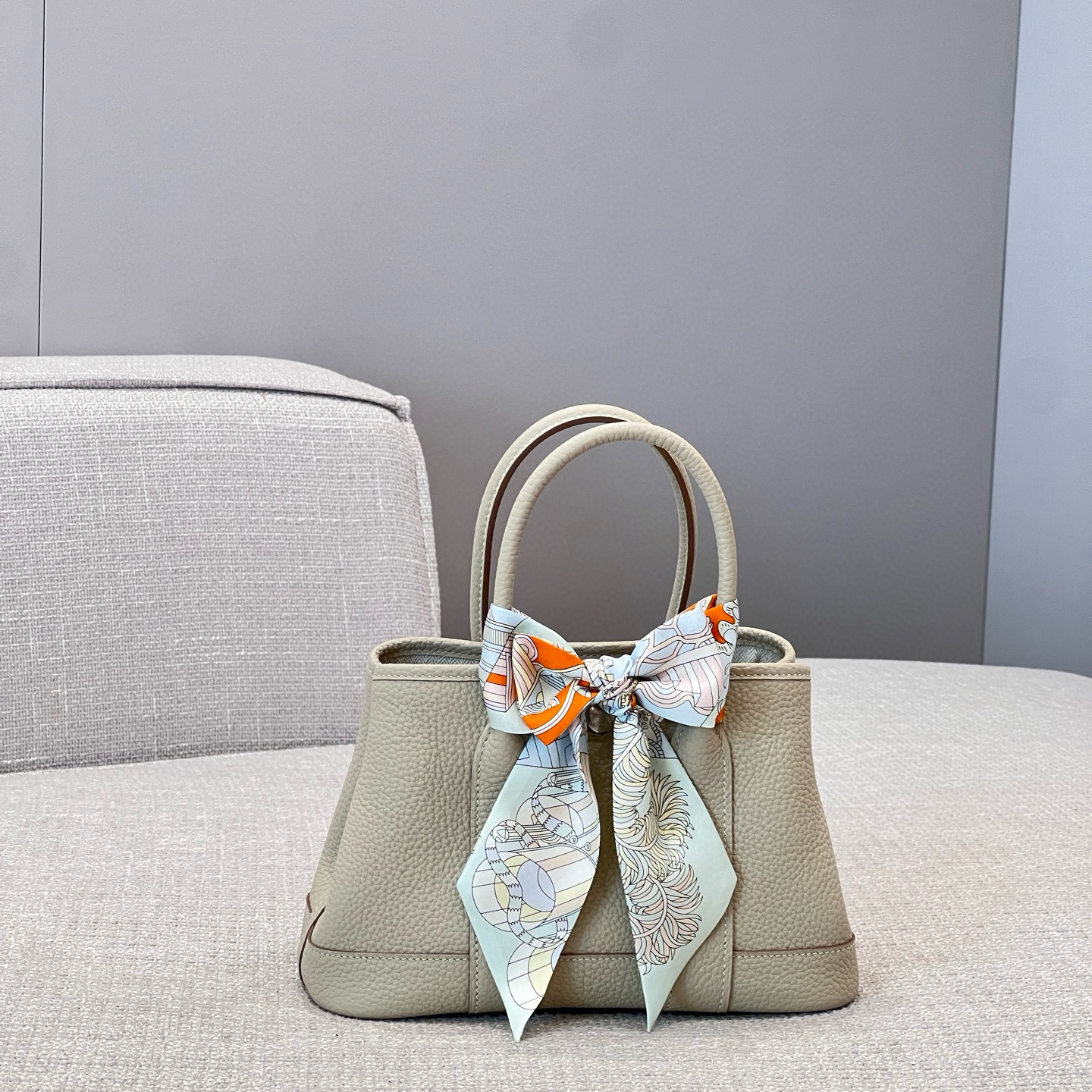 에르메스 Hermes Mini Garden party 23cm Germany Leather 8L Beton