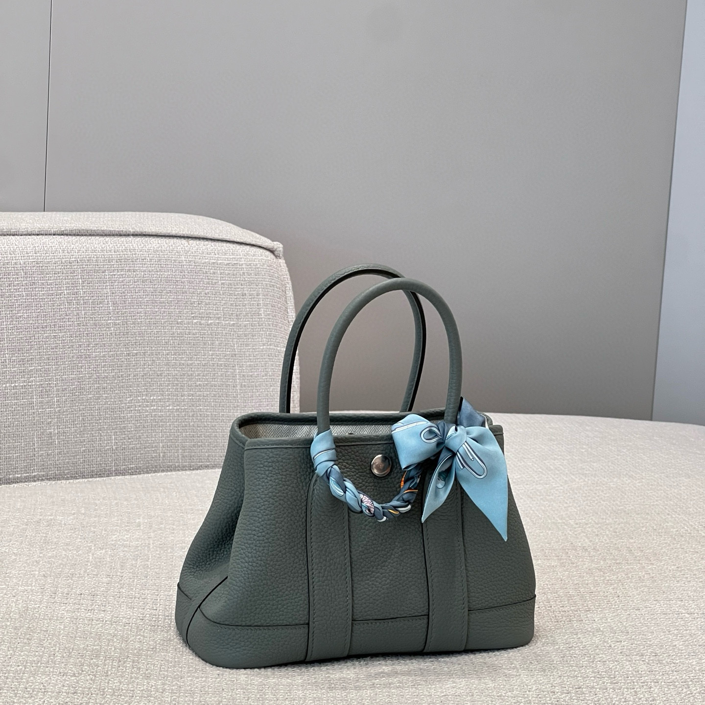 에르메스 Hermes Mini Garden party 23cm Germany Leather 63 Vert Amanda