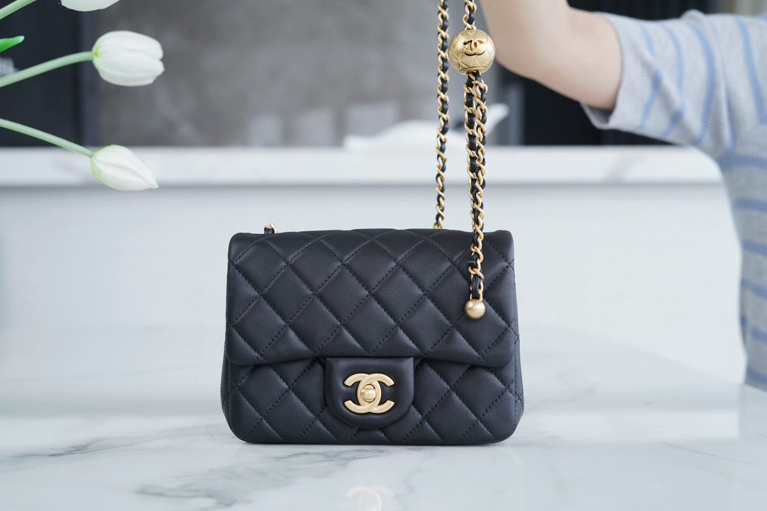 샤넬 Chanel Mini Flap Bag AS1786 Black 18cm