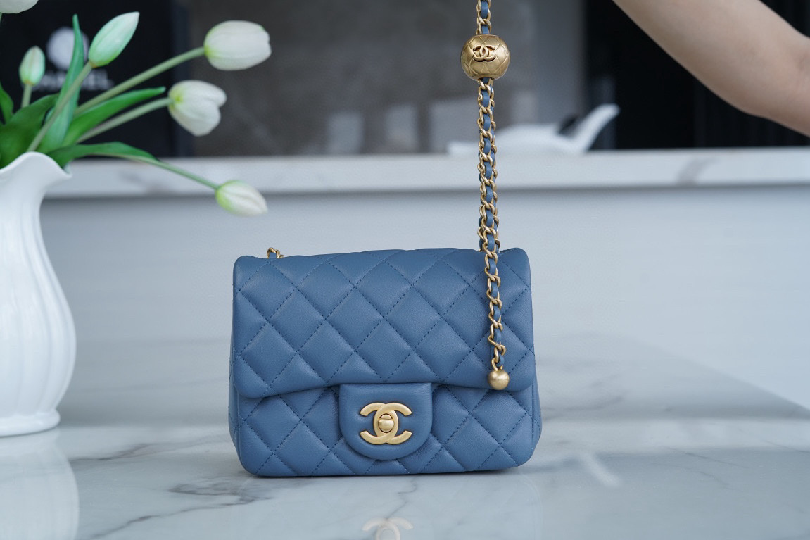 샤넬 Chanel Mini Flap Bag AS1786 blue 18cm