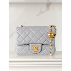 샤넬 Chanel Mini Flap Bag AS1786 Grayish blue 18cm