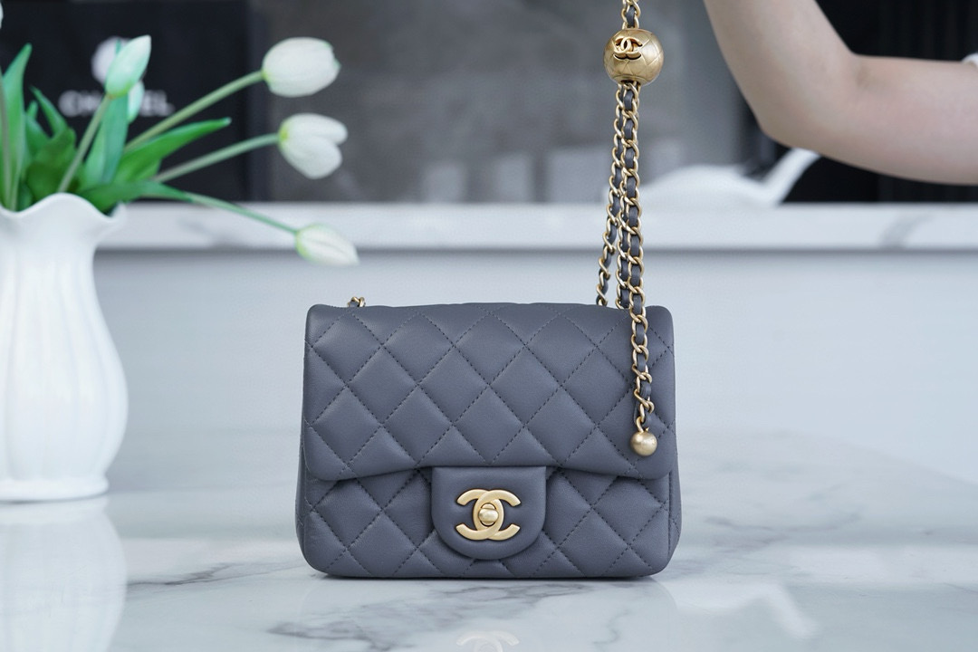 샤넬 Chanel Mini Flap Bag AS1786 Dark grey 18cm
