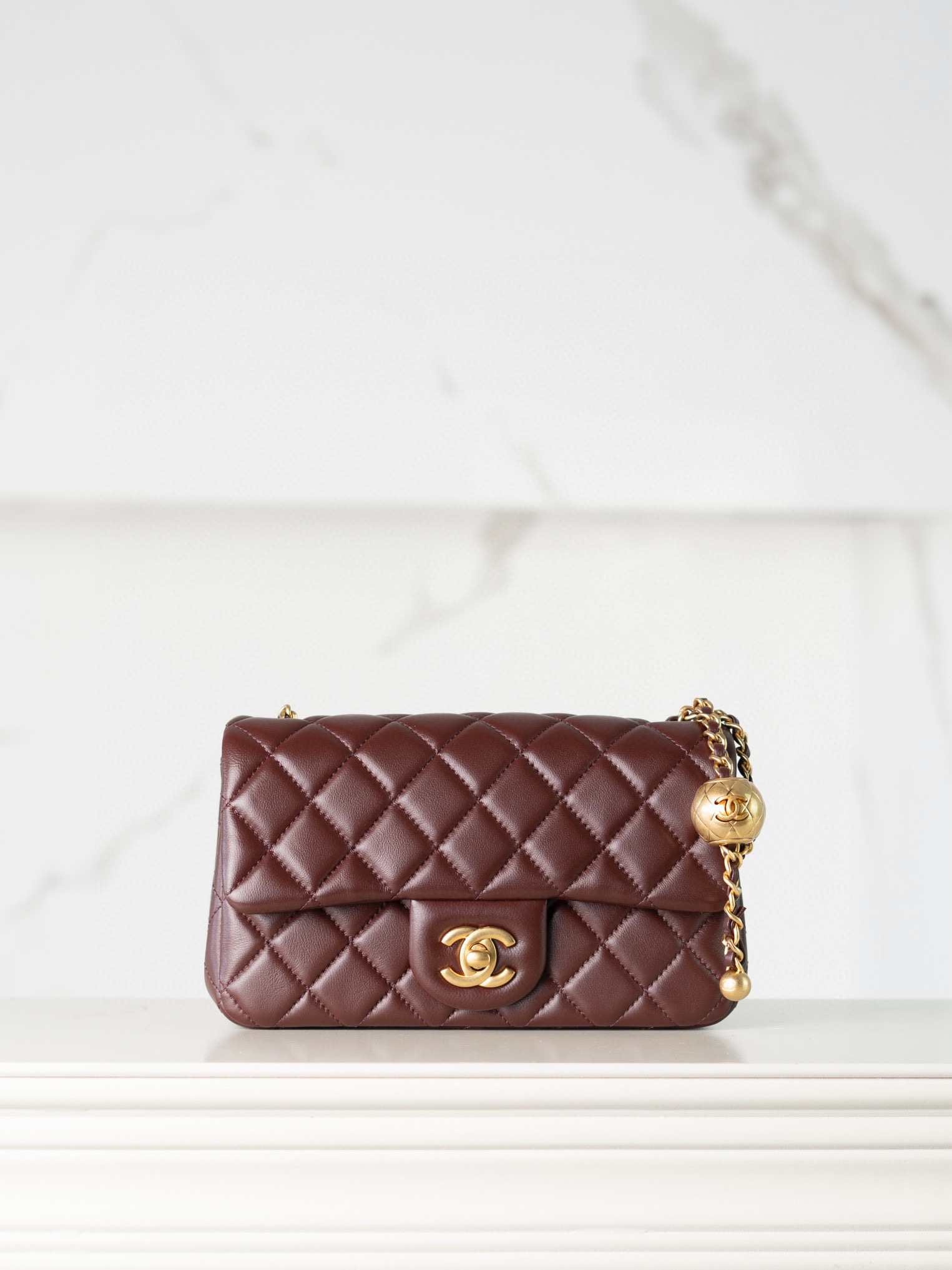샤넬 Chanel 23c Mini Flap Bag AS1787 Wine red 20cm
