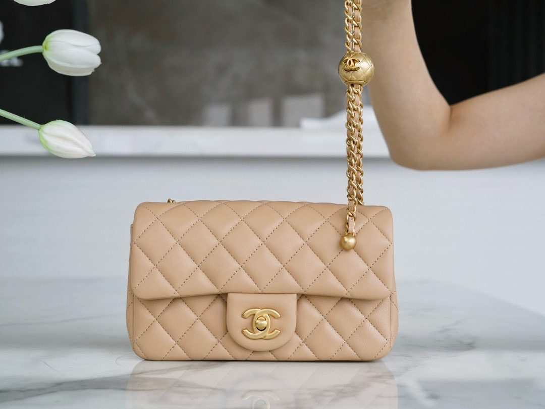 샤넬 Chanel 23c Mini Flap Bag AS1787 Apricot 20cm