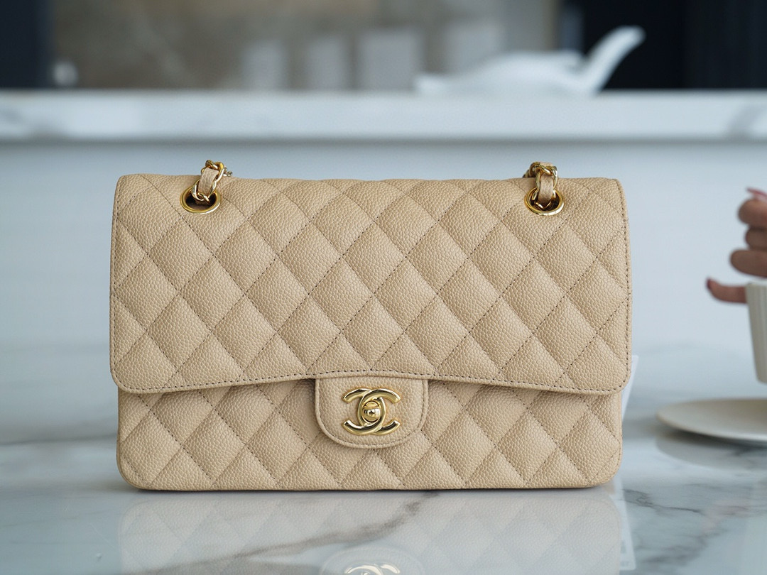 샤넬 Chanel Medium Classic Flap Bag A01112 Apricot 25cm