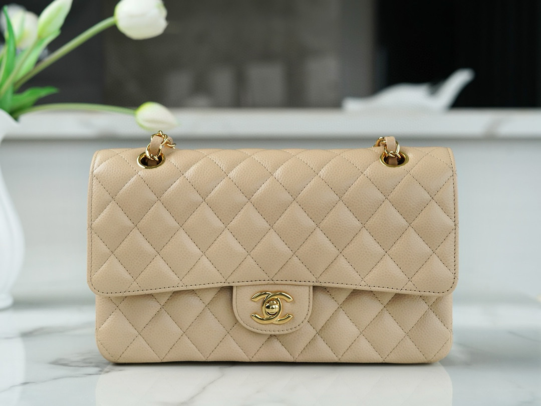 샤넬 Chanel Medium Classic Flap Bag A01112 Apricot 25cm