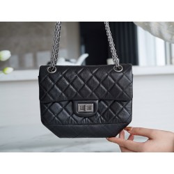 샤넬 Chanel Mini 2.55 Handbag A37585 Black silver 20cm