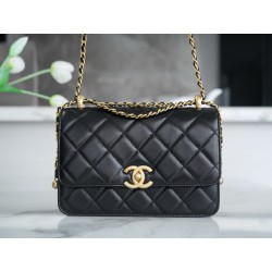 샤넬 Chanel 24c Flap Bag AS2649 Black 22cm