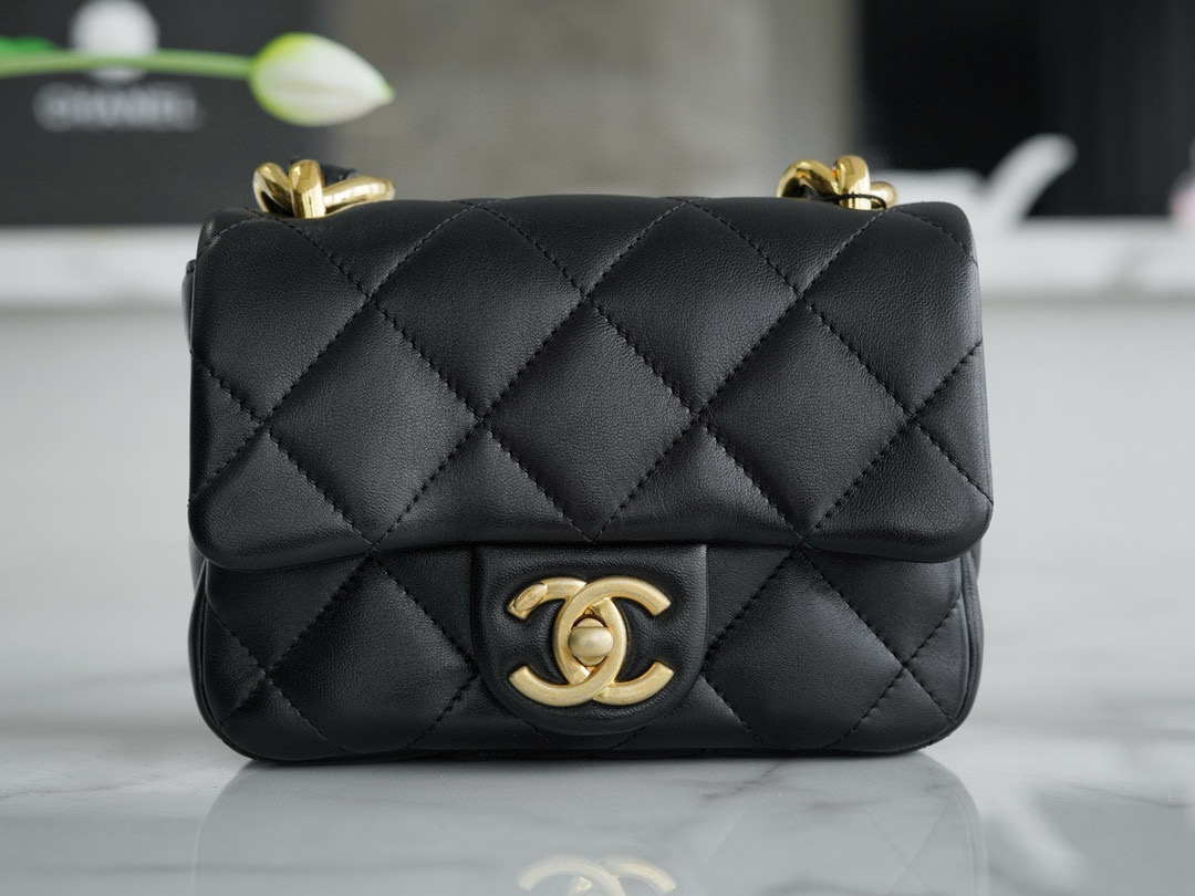샤넬 Chanel 22s Mini Classic Flap Bag Black 17cm