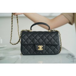 샤넬 Chanel 21s Mini Flap Bag with Top Handle AS2431 Black 20cm
