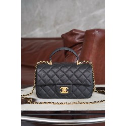 샤넬 Chanel 21s Mini Flap Bag with Top Handle AS2431 Black 20cm