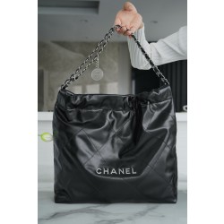 샤넬 Chanel 22P 22Medium Handbag AS3261 Black silver 39cm
