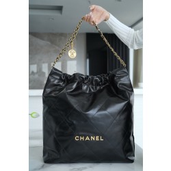 샤넬 Chanel 22P 22Large Handbag AS3262 Black gold 45cm
