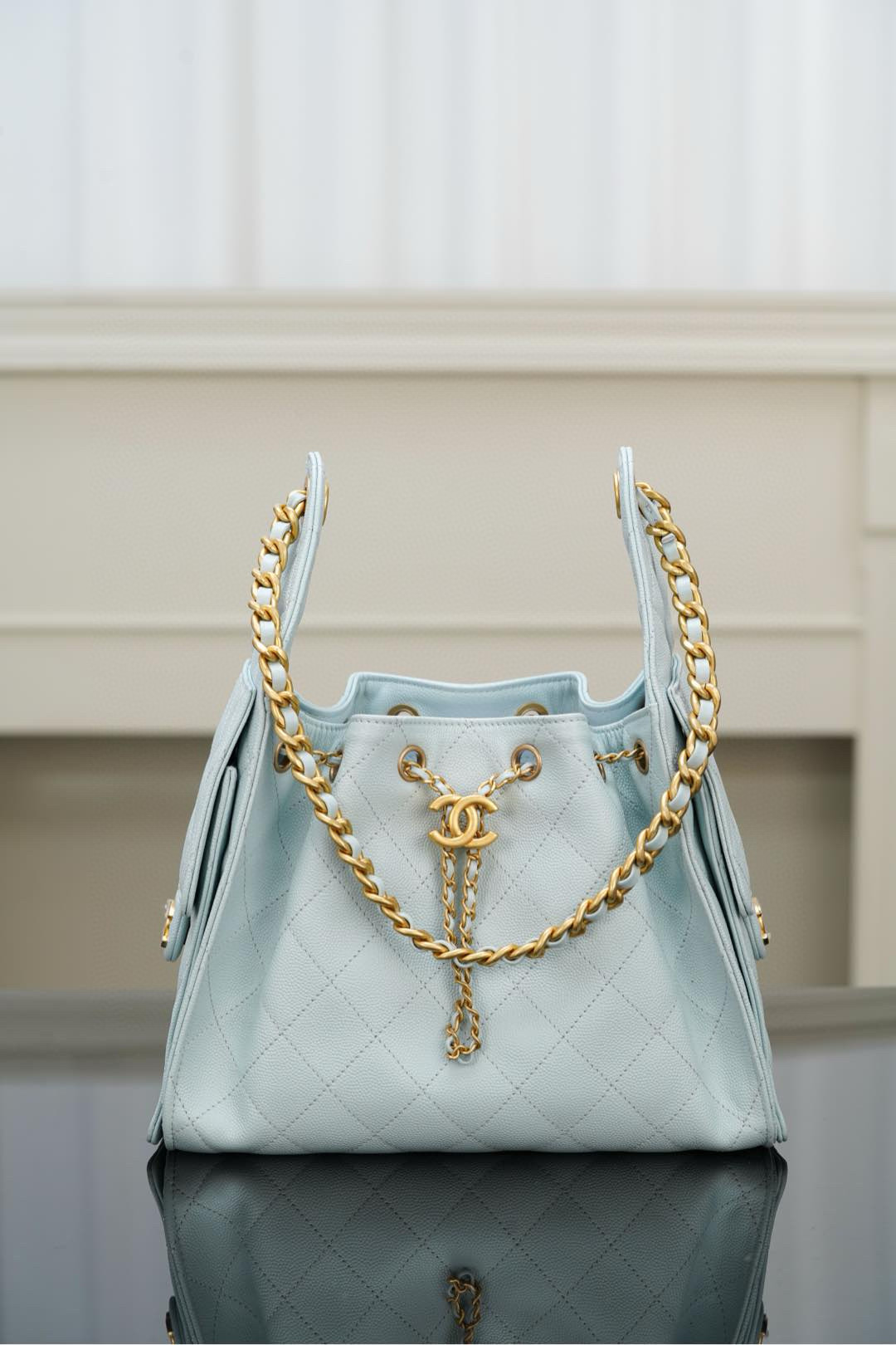 샤넬 CHANEL 25s 25Small Handbag AS5293 Tiffany blue 26cm