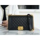 샤넬 Chanel Medium Leboy Bag A67086 Black gold 25cm