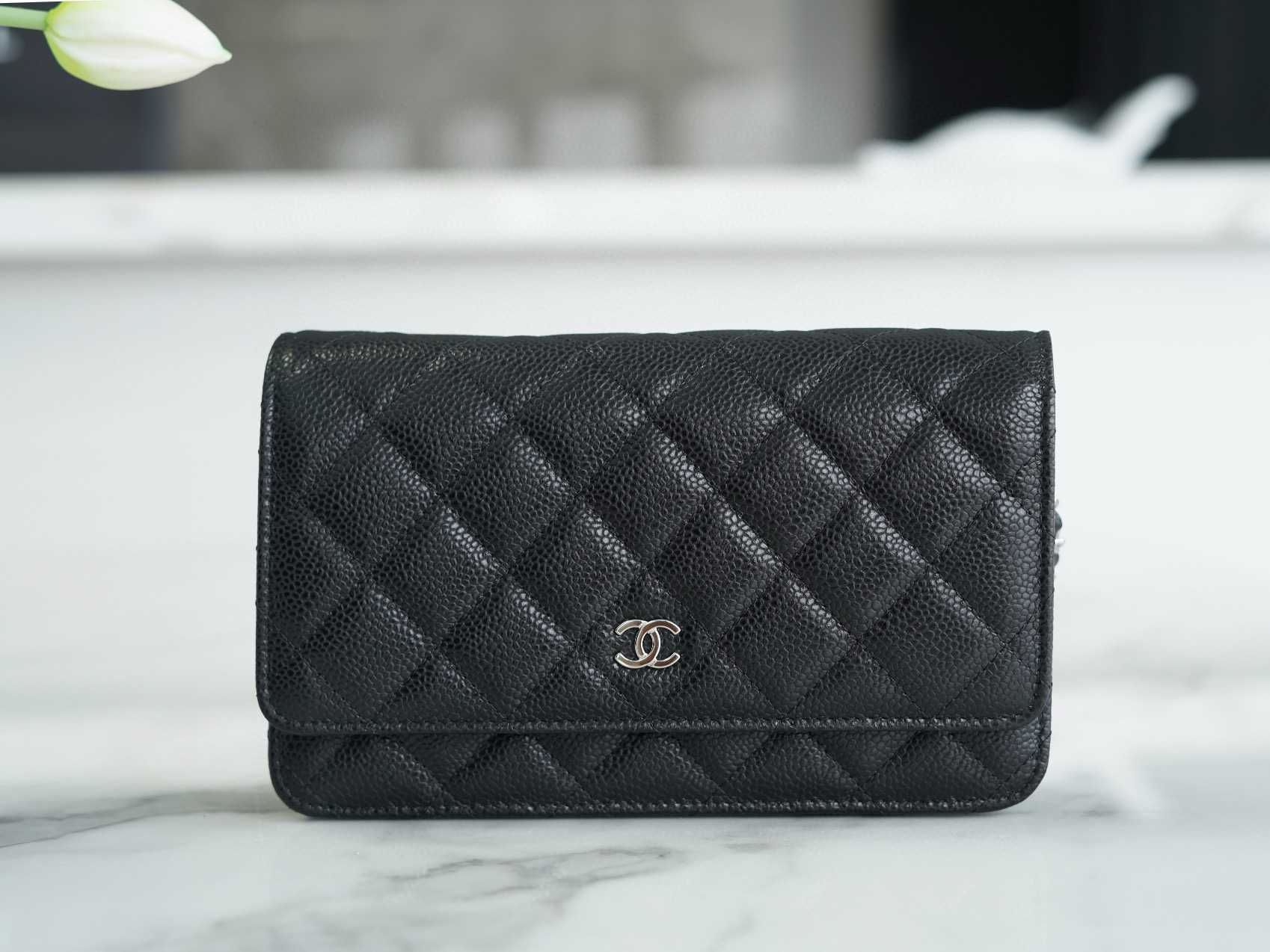 샤넬 Chanel Classic Wallet on Chain AP4241 Black silver 19cm