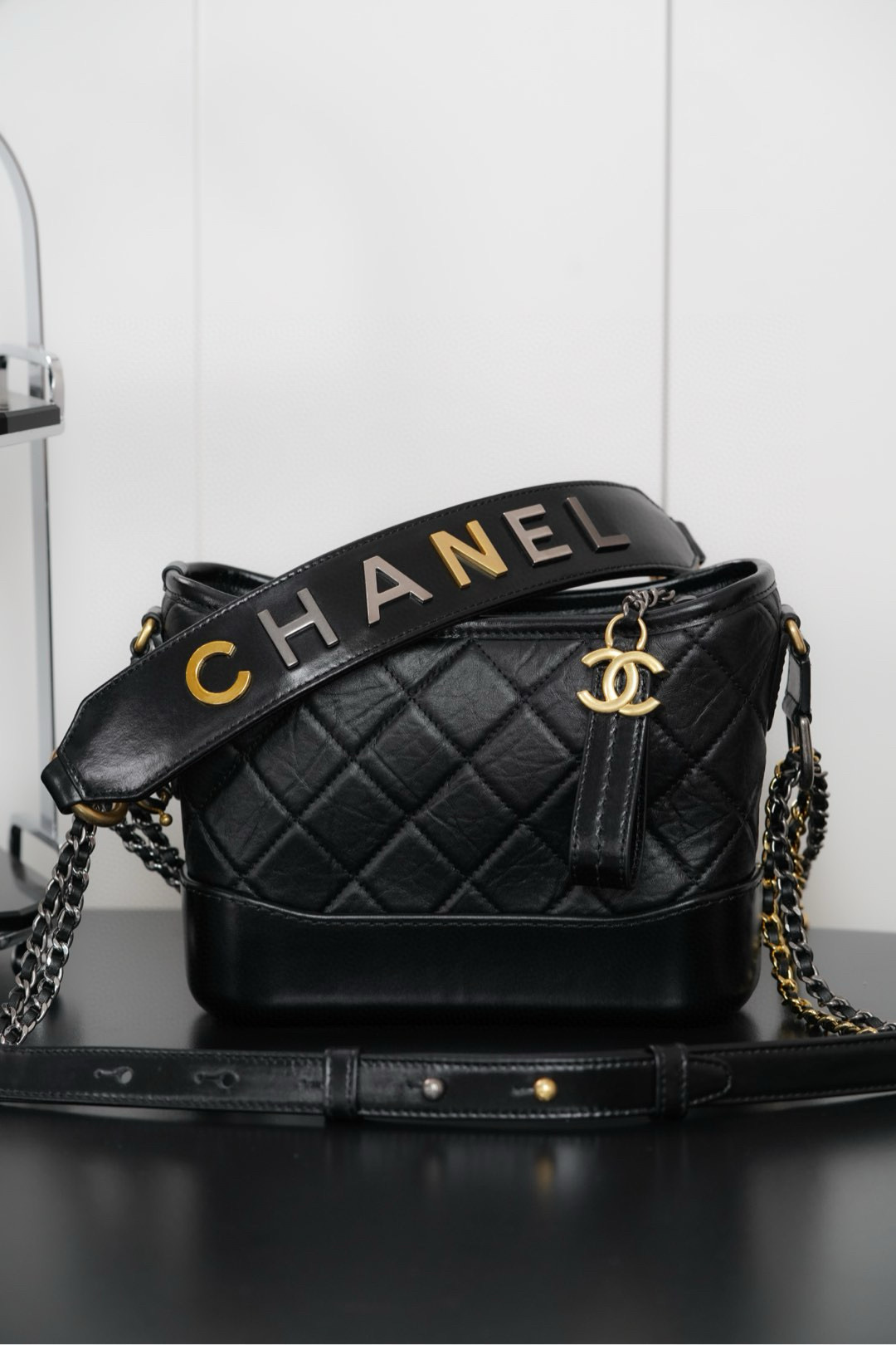 샤넬 Chanel Gabrielle Small Hobo Bag Black 20cm
