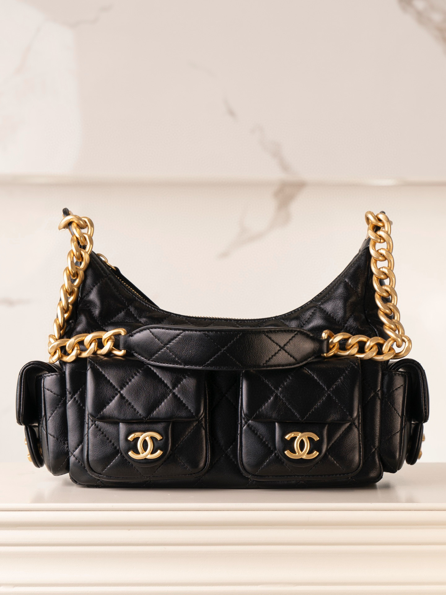 샤넬 Chanel 25c Small Hobo Handbag Black 31cm