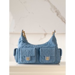 샤넬 Chanel 25c Large Hobo Handbag blue 35cm
