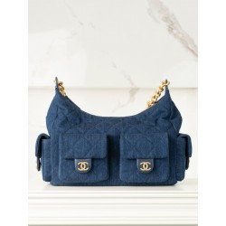 샤넬 Chanel 25c Large Hobo Handbag Deep blue 35cm