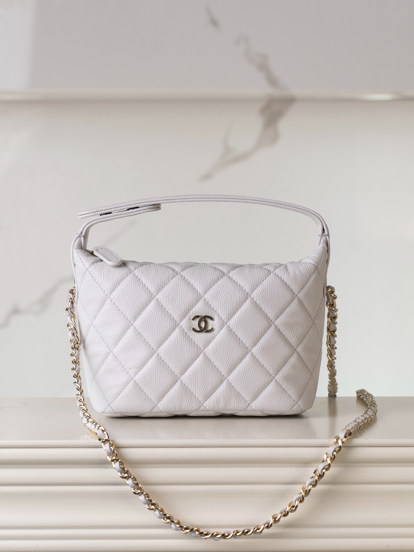 샤넬 Chanel 25c Clutch with Chain Light grey 21.5cm