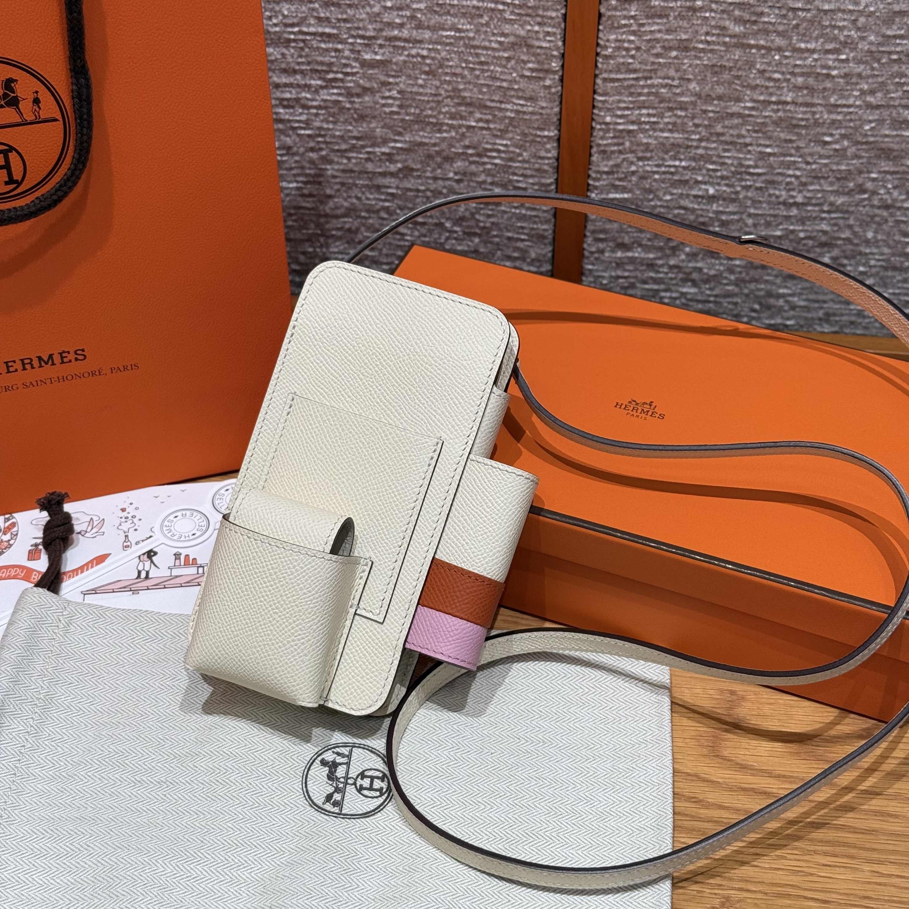 에르메스 Hermes Hermesway Epsom i2 Nata 36 Brique X9 Mauve/silver