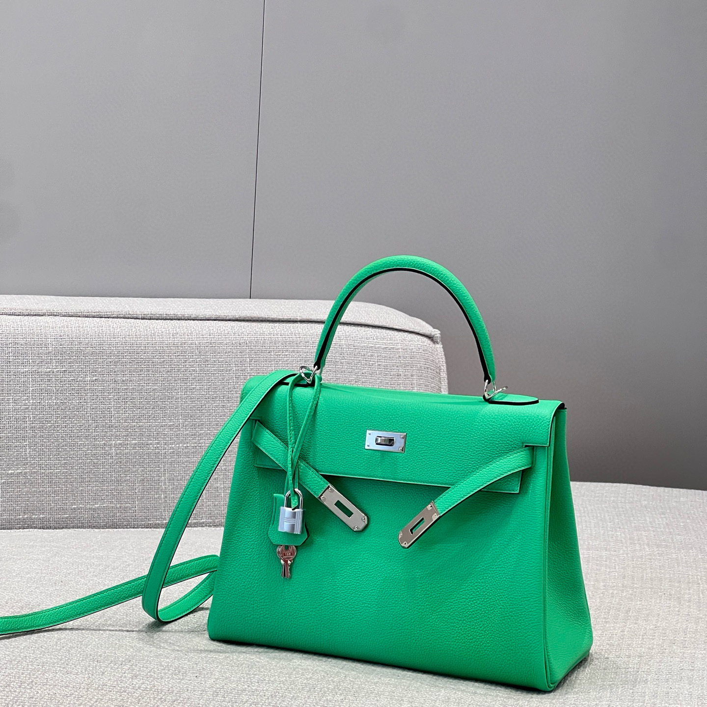 에르메스 Hermes Kelly 32cm Germany Leather 0T Vert comics/silver