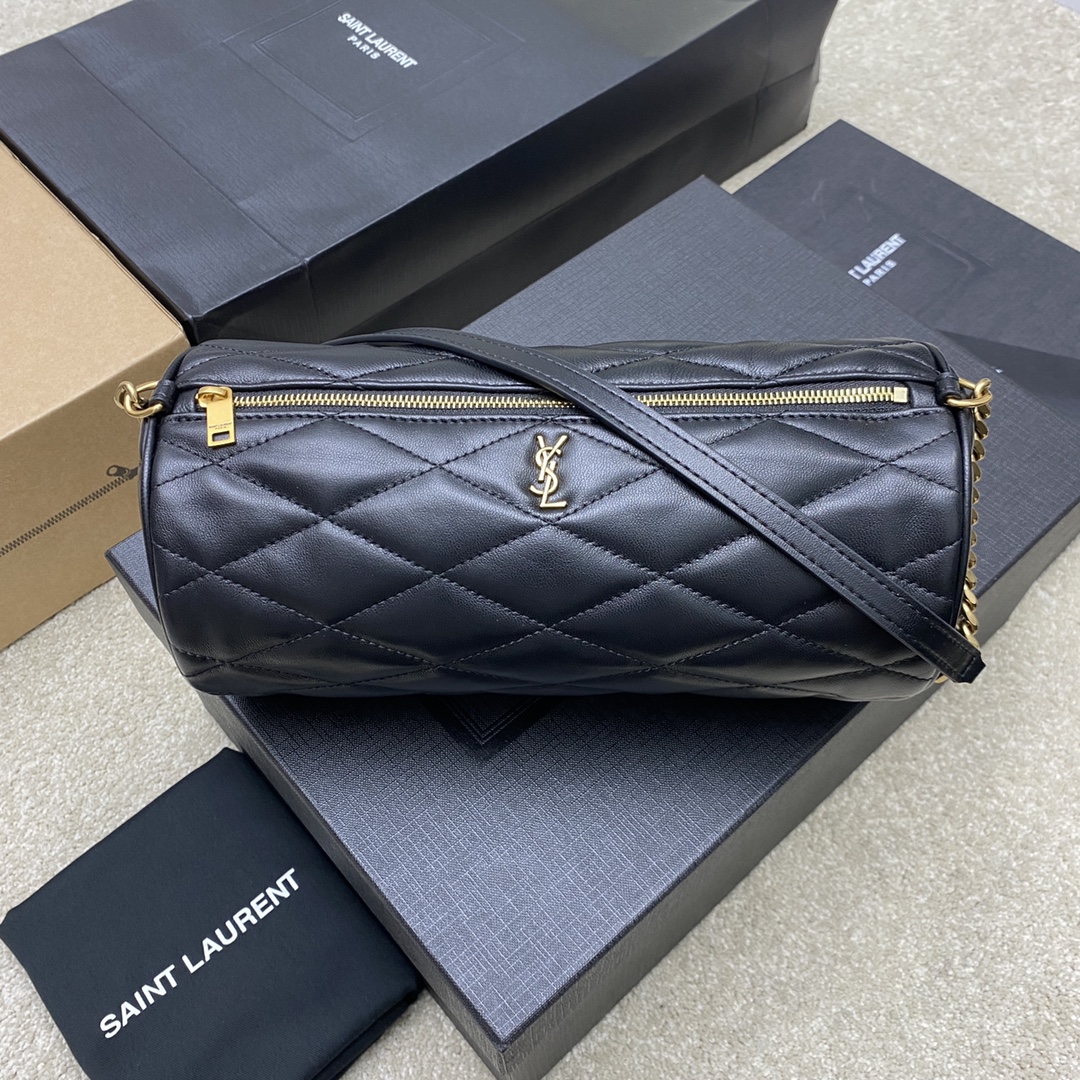 생로랑 Saint laurent/YSL 712706 Sade Small Tube Bag in Quilted Lambskin Black 24CM