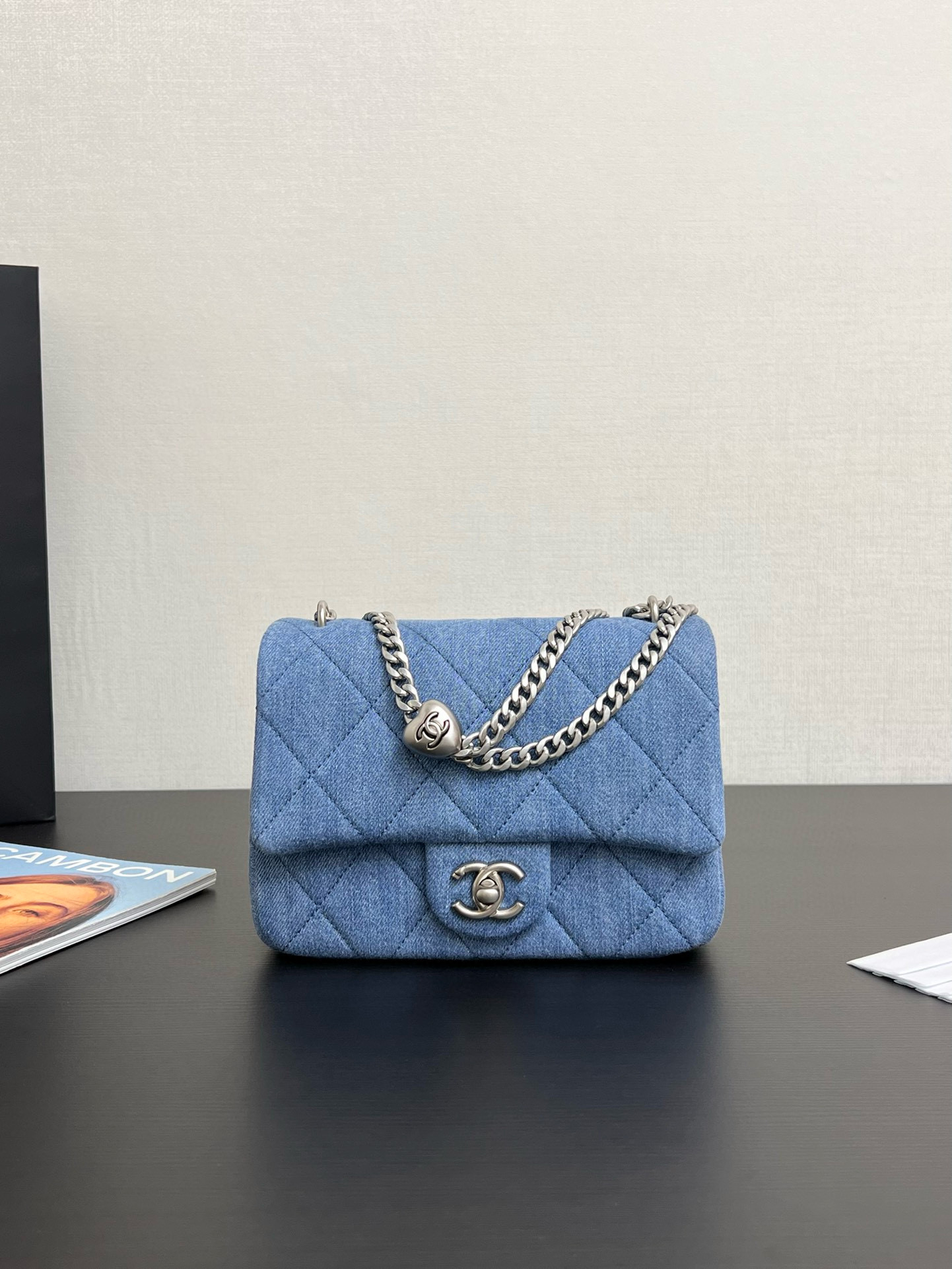 샤넬 Chanel 25c Mini Flap Bag 99438 Blue 20cm