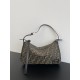 펜디 FENDI 8BR829 Simply Jacquard Fabric Bag Medium Brown 34.5cm