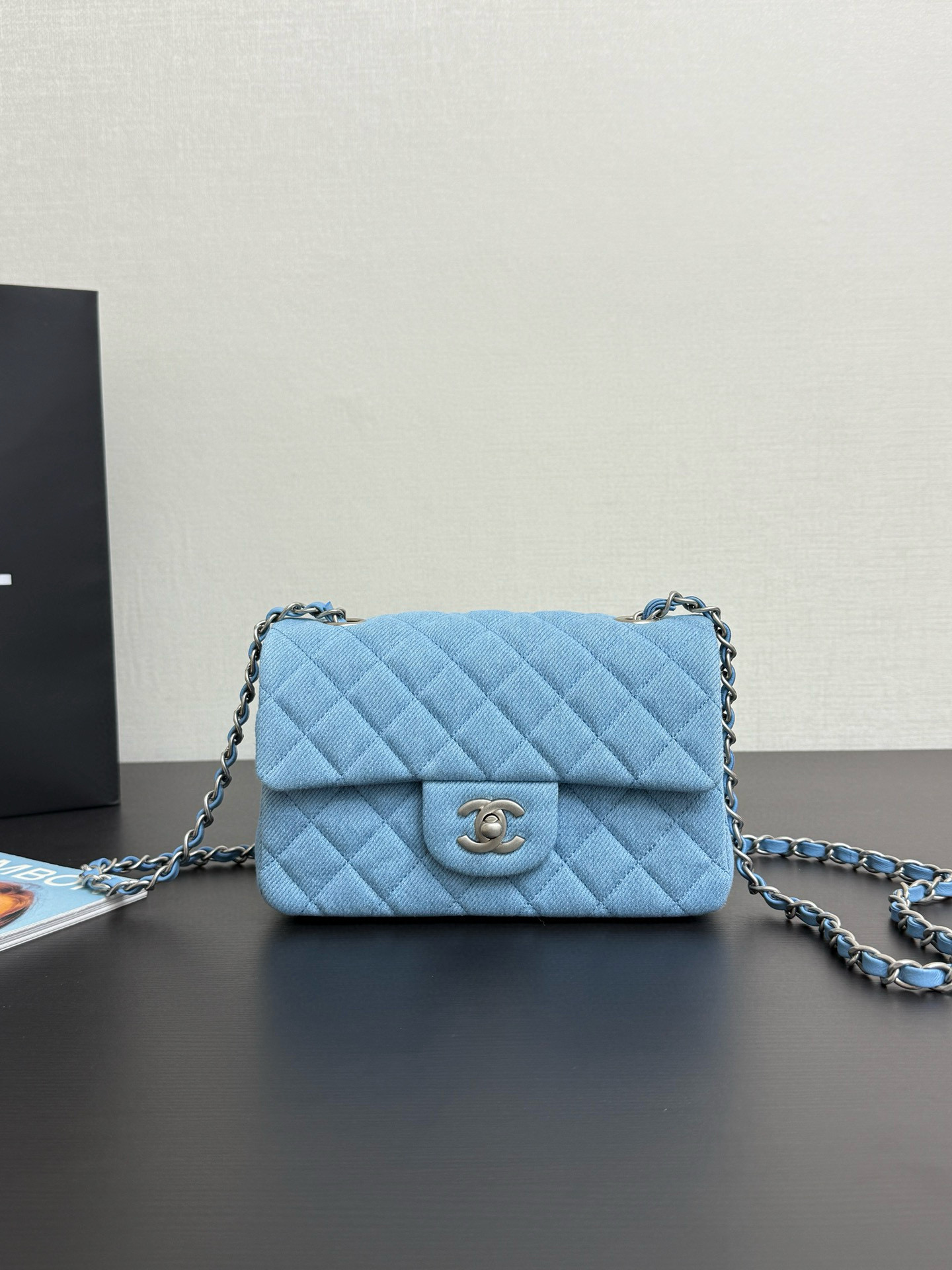 샤넬 Chanel A69900 Mini Classic Flap Bag Blue 20cm