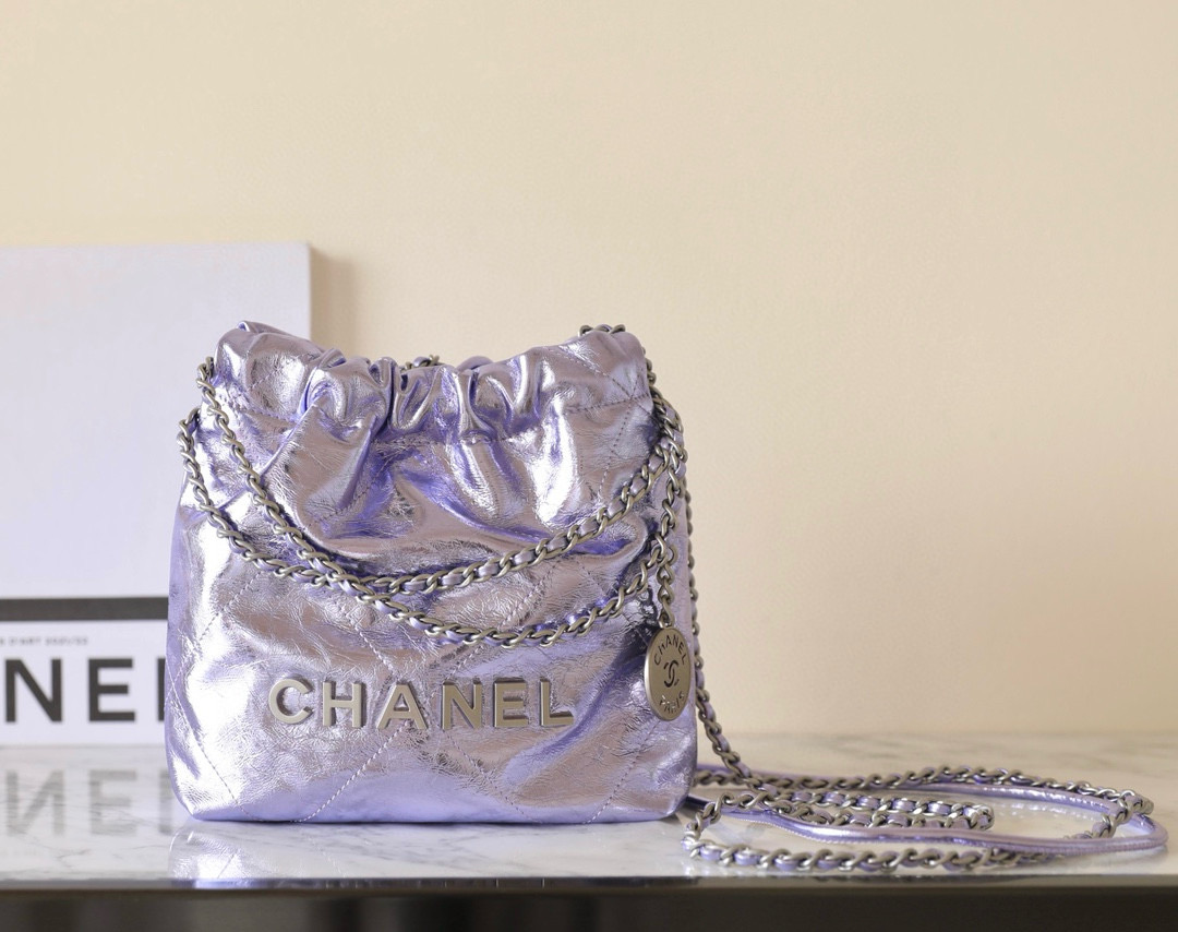 샤넬 Chanel 25c AS3980 22 Mini Handbag C-051 purple 19cm